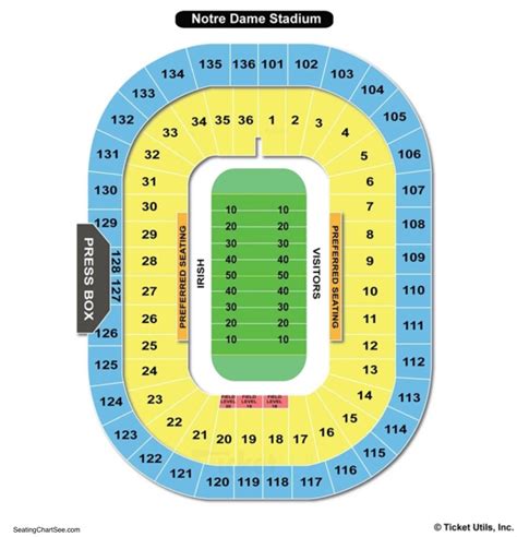 notre dame seat view|notre dame stadium seating map.